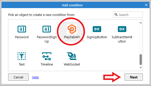 Construct 3 editor playfab api add condition